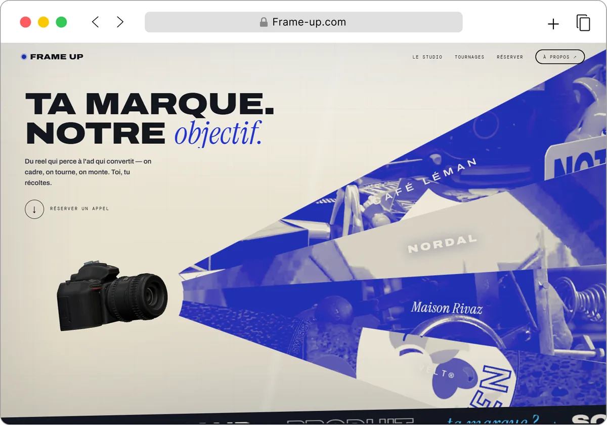 Frame Up — studio vidéo, ta marque notre objectif